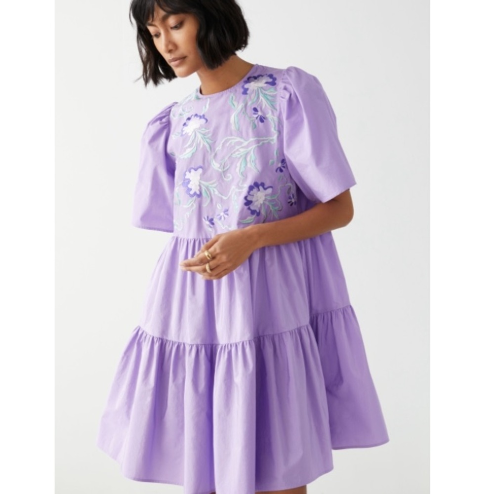 & Other Stories Voluminous Lilac Mini Dress Sz 12